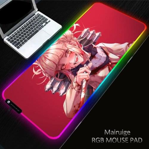 My Hero Academia RGB Gaming Pad Rubber Non-Slip Laptop PC Led Gamer Large Anime XL Mouse Pad Keyboard Mousepad for Computer Desk