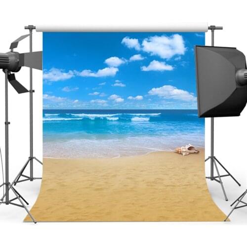 Mocsicka Blue Sky Sea Photography Backdrop Summer Sandy Beach Holiday Background for Photo Studio vinyl floor