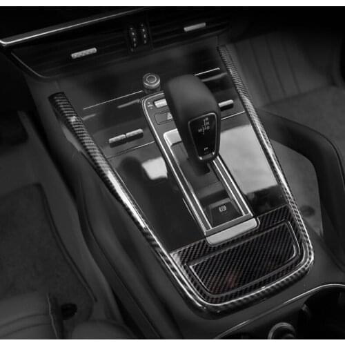 For Porsche Cayenne 2018 2019 2020 Car Interior Mouldings Gear Shift Panel Cover Trim Car Styling Auto Accessories LHD