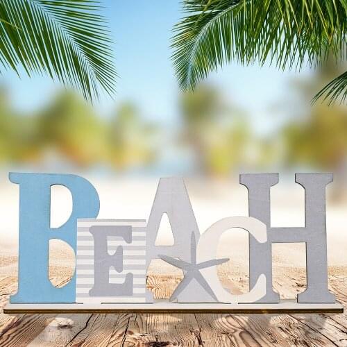 Nautical Marine Hanging Ornament Wooden Boat Rudder Fish Letter Decor Beach Coastal Wall Decoration For Home Bar Miniature