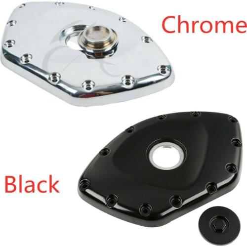 Motorcycle Black/Chrome Front Timing Chain Cover W/ Screw-in Cap For Honda Goldwing GL1800 2001-2013 05