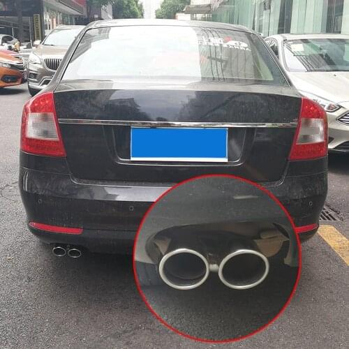Car Muffler End Pipe Dual Exhaust Tips for Skoda Octavia 1.6 2014 Styling Part