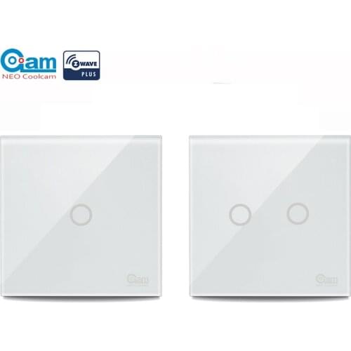 NEO COOLCAM Z-WAVE 1CH/2CH/3CH Smart Light Switch Touch Sensitive Wall Switch Home Automation Z Wave Remote Control Light Switch