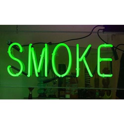 14“ Smoke Green Acrylic Custom Neon Light Lamp Sign Beer Bar Handmade Real Glass Decorate Home Wall Room Windows Tube Artwork