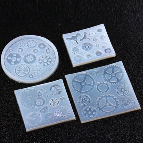 New Steampunk Gears Confeitaria Silicone designer UV Resin plaster concrete molds betonform molde para cemento clay mold