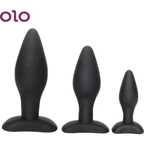 OLO 3Pcs/Set S/M/L Anal Plug Anal Dilator Prostate Massager Anal Trainer Butt Plug Sex Toys for Men Women Gay Adult Products