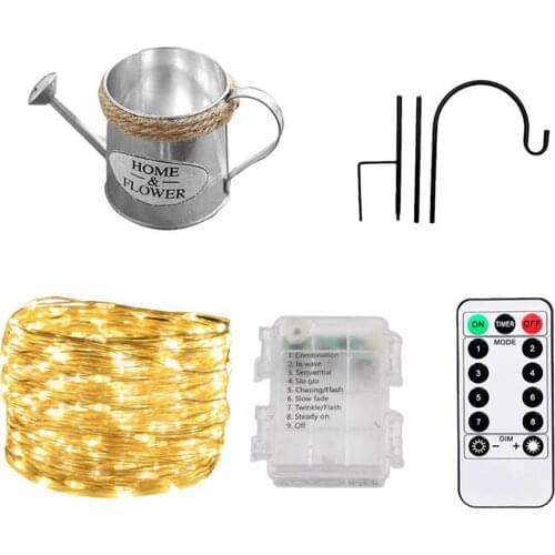 Outdoor Patio Walkway Lawn Backyard Party Kettle Shower Garden Light Remote Control Solar LED Light Fixture