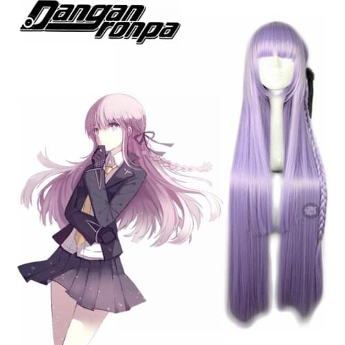 Anime Danganronpa Kirigiri Kyouko Wig Cosplay Costume Dangan Ronpa Women Long Synthetic Hair Halloween Party Role Play Wigs
