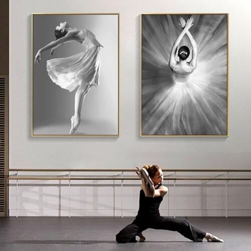 Modern Ballet Black Swan Girl Dancer Figure Print Posters Nordic Style Pictures Wall Art Canvas Painting For Living Room Decor