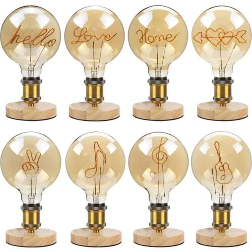 LOVE HOME LED Filament Bulb E27 Retro Edison Lamp 220V 110V Vintage G125 Filament Bulb Lamp Letter Lights