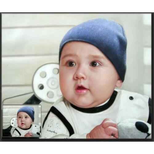 TOP ART Customize service Custom oil painting--baby KID portrait from photo picture-# BEST child present--100% hand painted