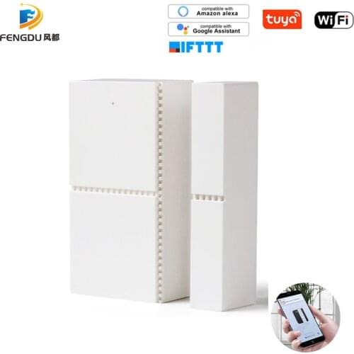 Tuya WiFi Smart Door Sensor Window Magnetic Detector Door Open/Closed Detectors WiFi Home Alarm Support Alexa Google Home