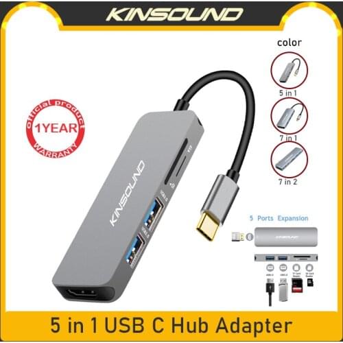 💕100% Authentic💕Kinsound 5 in 1 Multifunction Type C Hub USB 3.1 Adapter Dock