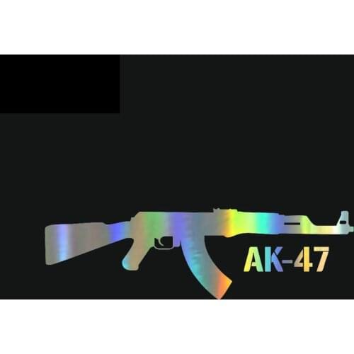 Funny Auto Accessories Car Sticker AK-47 Cartoon Gun Decoration Door Body Window Vinyl Stickers PVC 15cm X 4.4cm