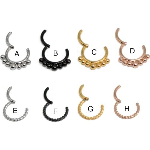 1 Piece Stainless Steel Septum Clicker Hoop Ring Nose Labret Ear Tragus Cartilage Daith Helix Earring Stud Body Piercing Jewelry