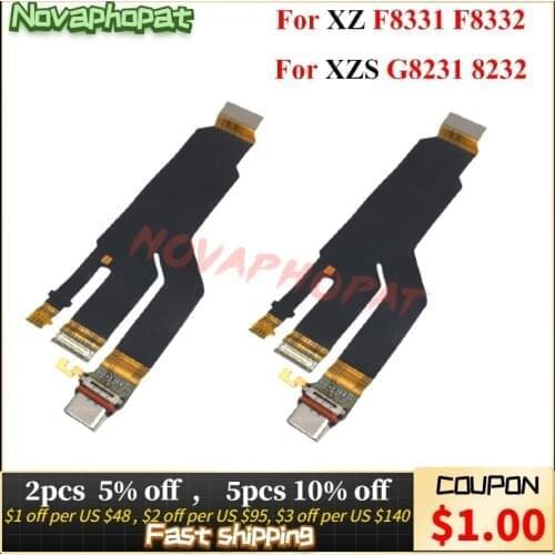 Novaphopat For Sony Xperia XZ F8331 F8332 / XZS G8231 G8232 USB Dock Charging Port Plug Charger Flex Cable Board 10pcs/lot