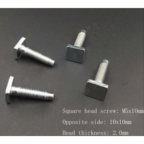 M5x20mm Square head Screw T bolt Square stud Screws 10PCS