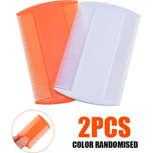 2pcs Double Sided Head Lice Comb Protable Fine Tooth Head Lice Flea Nit Removal Hair Combs Hair Styling Tools Random Color