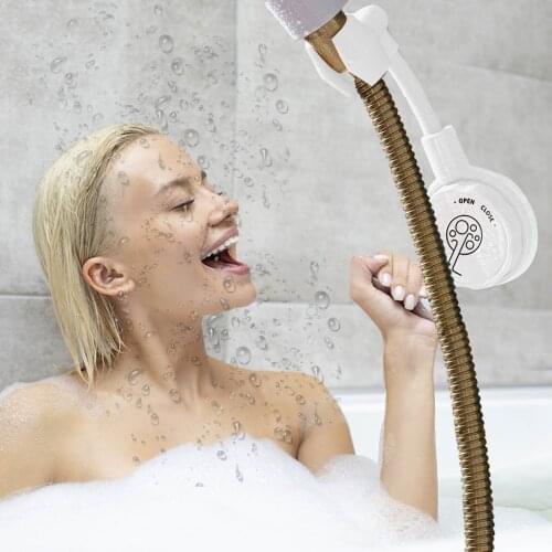 2pc Punch-Free Universal Shower Holder 360°Adjustable Rotatable Shower Head Wall Mount Holders Shower Rack Bathroom Accessories