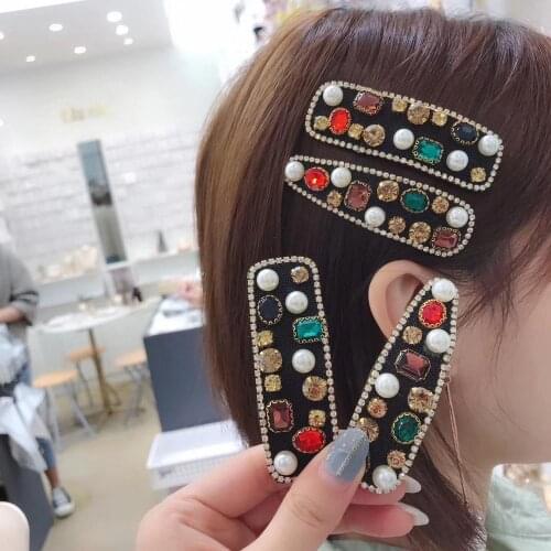 40pcs/lot DIY Simple Multi Vintage Pearl Hair Duck Clip Luxury Baroque Drills Hairpins Hair Styling Tools Accessories HA1756