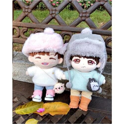 Free Shipping 20cm Doll Costume Ushanka Aviator Cap Winter Bomber Hat For Korea Plush Dolls Stuffed Dolls Accessories