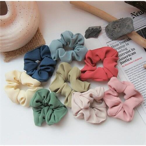 Free shipping solid striped cloth OL women hair scrunchies basic girls hairbands Ponytail Holder Hair accessories