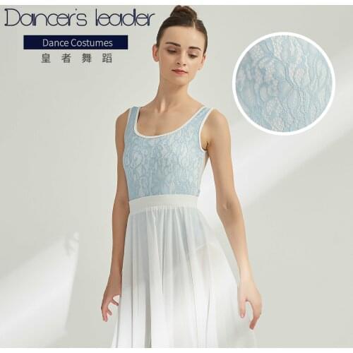 Women Dance Leotard Ballet Pleated V-neck Bodysuit Irregular Mesh Skirt Teen Training Gymnastics Skating Ballerina Dancewear