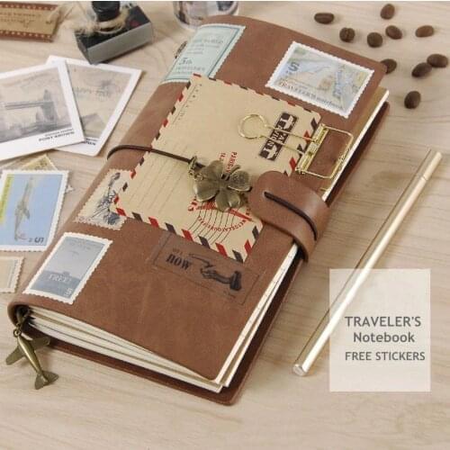 MINKYS Vintage PU A6 Standard TRAVELERS Journal Notebook Agenda TN Diary Daliy Weekly Monthly Planner Birthday Gift Stationery