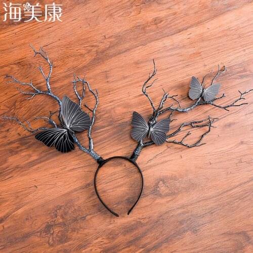 Haimeikang Long Antlers Tree Branches Horns Hat Hair Headband Cosplay Party Fancy Dress NEW