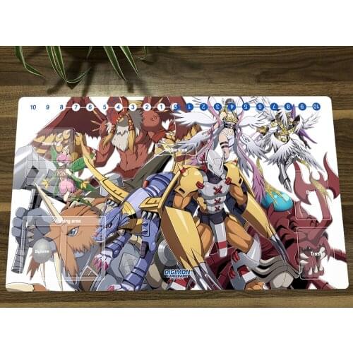 Anime Digimon Monster Playmat Trading Card Game Mat DTCG CCG Mat Mouse Desk Mice Pad TCG Gaming Play Mat & Card Zones Free Bag