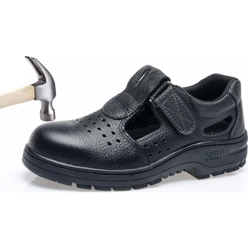 Safety Shoes Work Leather Boots Men Sandals Summer Breathable Steel toe Safty Sneakers Anti-smashing Designer Prevent Puncture