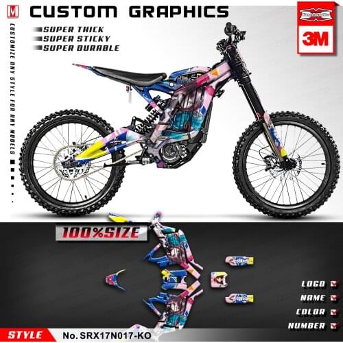 KUNGFU GRAPHICS Custom Vinyl Decals Stickers Wraps Kit for Sur-Ron Light Bee X Electric Bike (Style no. SRX17N017-KO)