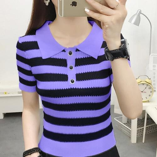Женские полосатые футболки LuiseSandyHan China At AliExpress