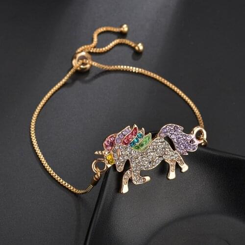 Fashion Personality Jewelry Inlaid Zircon Unicorn Adjustable Bracelet For Women Feature Namour Charm Gift All Seasons