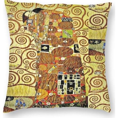 Custom The Tree Of Life By Gustav Klimt Detail Square Throw Pillow Cover Home Decor 3D Two Side Printed Cushion Cover for Car