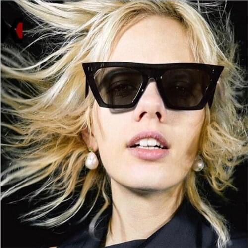 2019 New Female Retro Cat Eye Sunglasses High-end Brand Design Fashion Mens Square Glasses UV400 Transparent Sunglasses