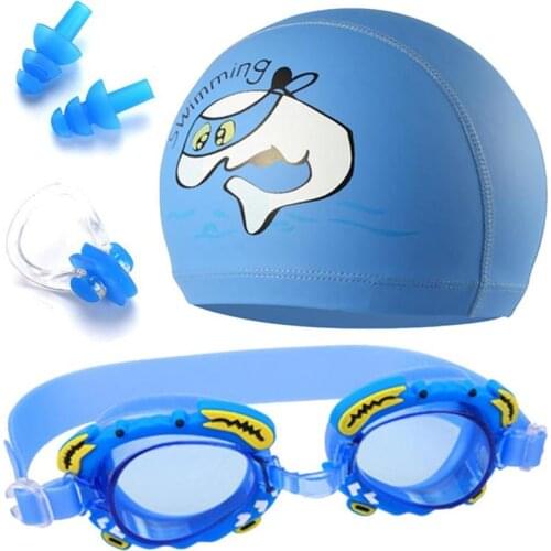 Swimming Goggles Water Glasses Adjustable Swim Pool Children Diving Swimwear Eyewear Eyeglasses Ear Plugs with Swim Cap