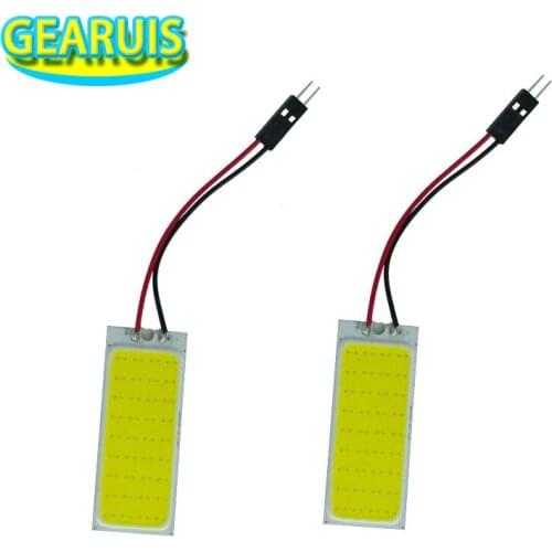 Wholesale White Dome panel COB 36 Chips 5W LED 36Chip 50mm*20mm 36 led smd Car Interior Light T10 Festoon BA9S 3 Adapter 12V