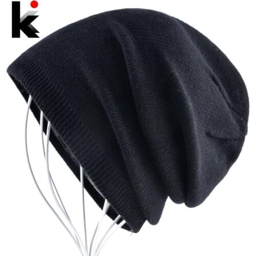 Solid Knitted Beanies Women Autumn Winter Knitting Hats For Men Spring Casual Bonnet Cap Unisex Gorras Skullies Beanie Hat Touca