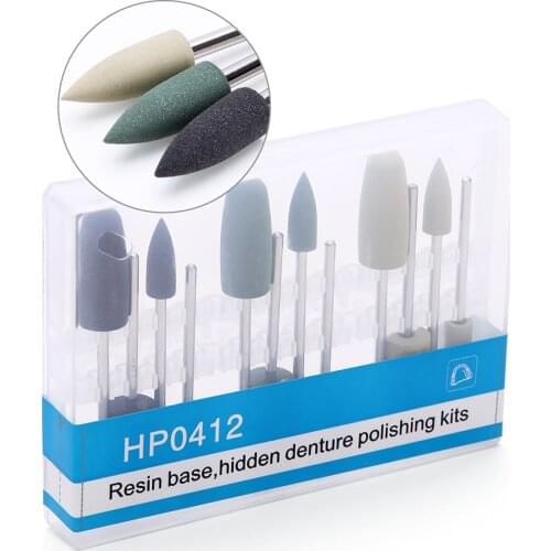 Dental Oral Hygiene Resin Base Hidden HP0412 Denture Polishing Kits for Low-Speed Handpiece Teeth Whitening