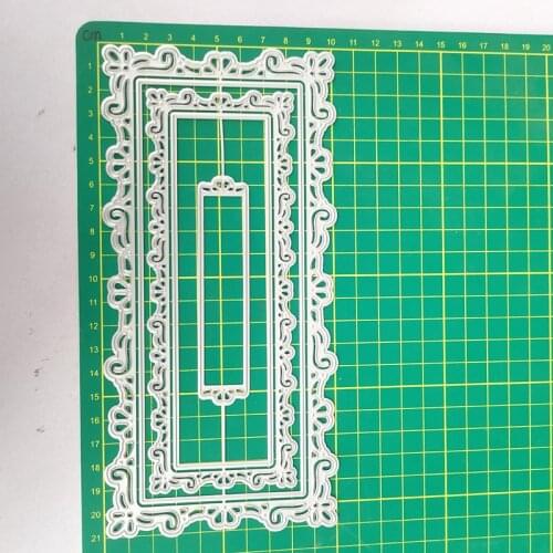 Reunion Long Rectangle Border Metal Cutting Dies Embossing Stencil DIY Scrapbooking Photo Album Decor Paper Card Making Tool