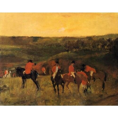 High quality Oil painting Canvas Reproductions The Start of the Hunt (1863-1865) By Edgar Degas hand painted