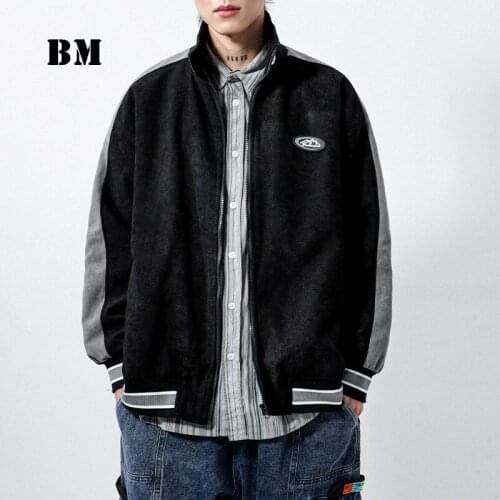 Japanese Streetwear High Quality Patchwork Stripe Sports Jacket 2021 Spring Autumn Harajuku Casual Baseball Uniform Men Clothing