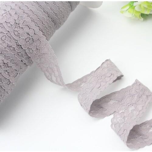 1'' 25mm 10 yards elastic lace trim ribbon embroidered lace fabric elastic ribbon for sewing