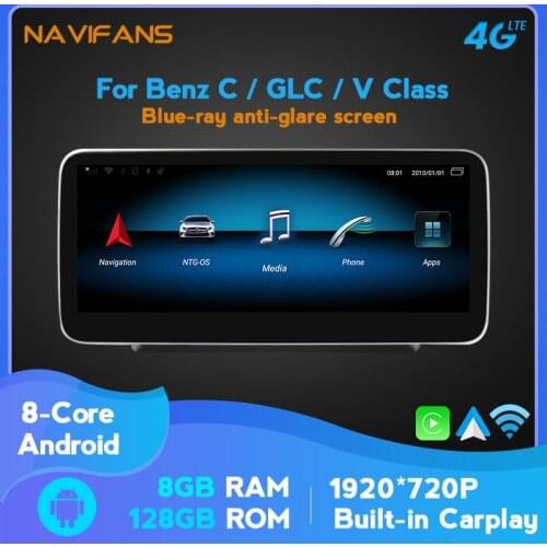 10.25 /12.5 inch andriod 10 Android Display 4G for Benz C GLC Class W205 2015-2018 Car Radio Navigation GPS Blue-Ray Screen