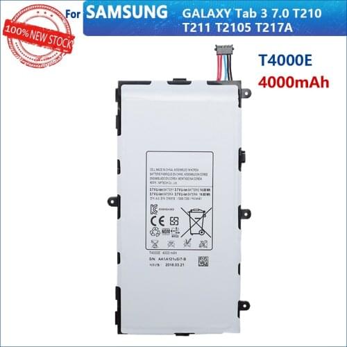 100% Genuine T4000E Battery For Samsung Galaxy Tab 3 7.0 T210 T211 SM T215 GT P3200 P3210 Tablet New High Quality Batteries