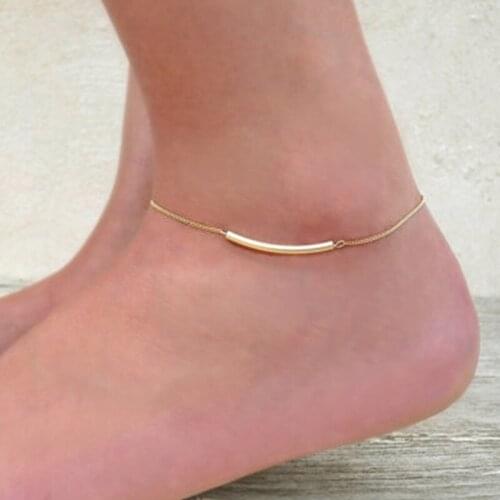 12pcs/lot Europe and the United States feet Retro fashion metal tube anklets beach bikini anklets