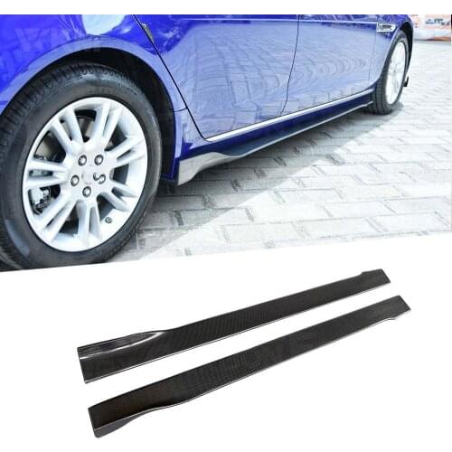 2Pcs/Set Carbon Fiber Car Side Skirts Extension Lip Apron Body Kits for Jaguar XEL Sedan 4 Door Car Styling