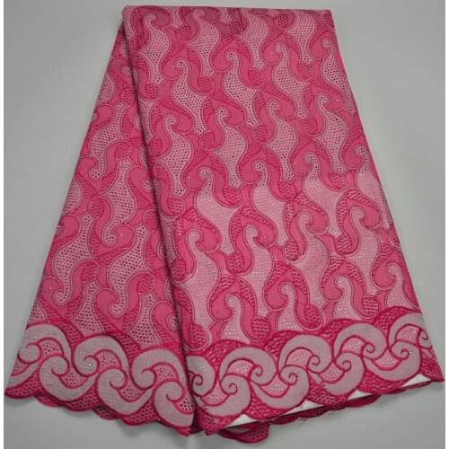 5yards/pc) high density African cotton lace pink Swiss voile lace fabric with excellent embroidery for party dress CLP35