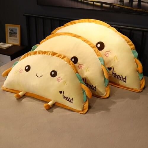 80/95CM Kawaii Bread Semicircle Pillow Plush Toys Cute Plush Doll Soft Stuffed Bread Cushion For Kids Girls Birthday Gifts